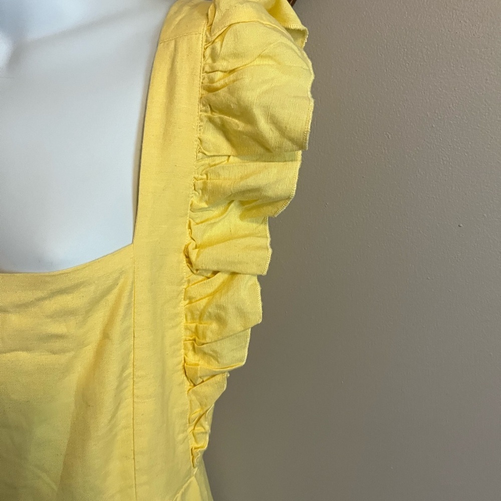 Yellow Ruffled Sleeveless tiered maxi Dress size large Cottagecore - Picture 3 of 7